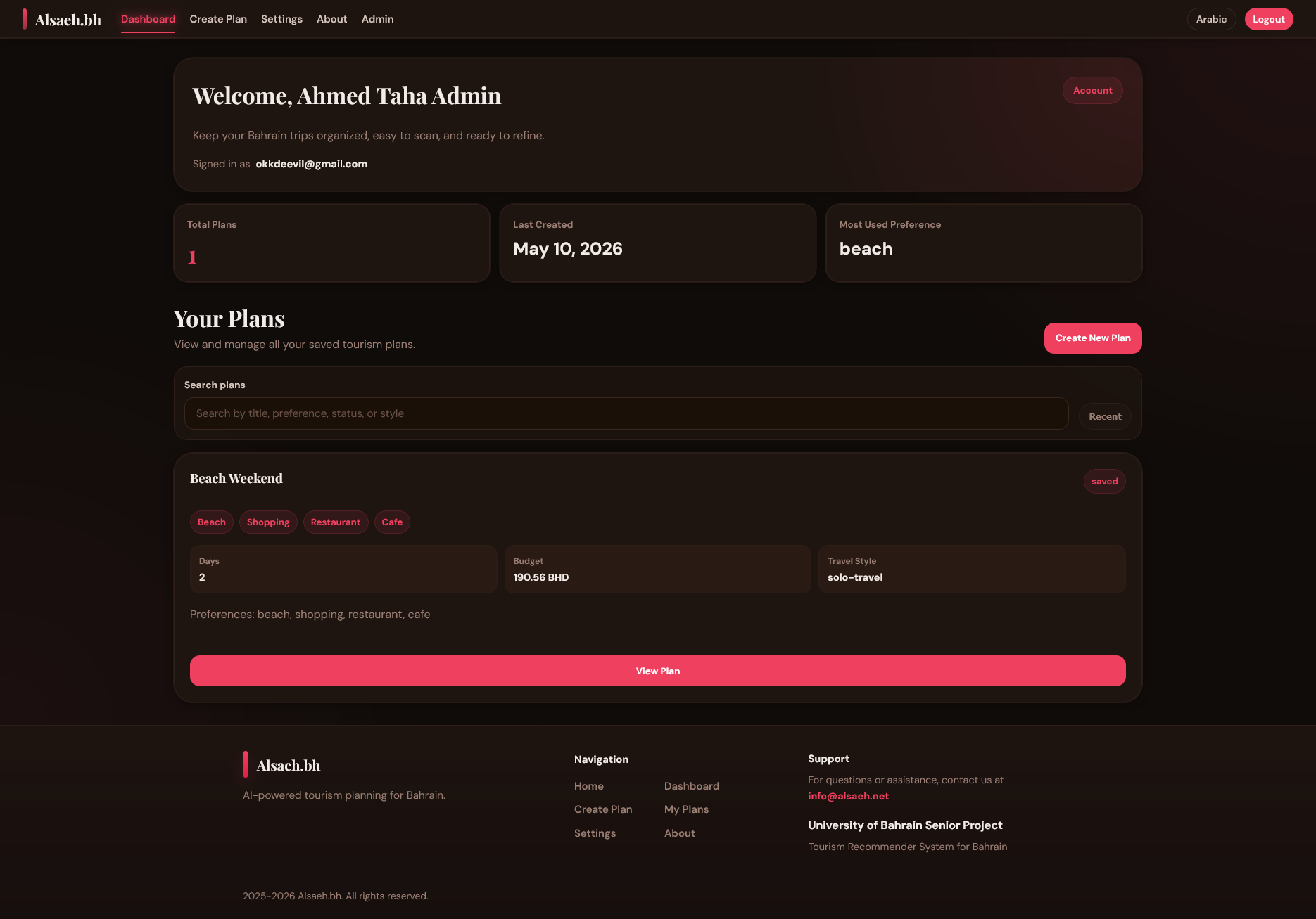 User Dashboard